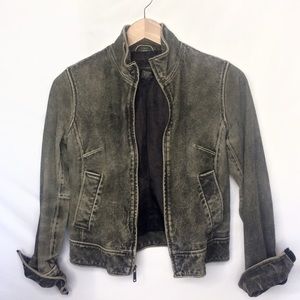 Banana Republic Distressed Leather Moto Jacket